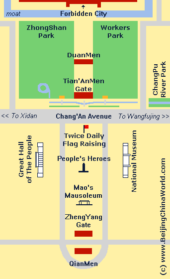 tiananmen square location