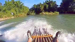 Video : China : Cycling and bamboo rafting near YangShuo 阳朔, GuangXi province