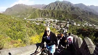 Climbing up the Great Wall of China at JuYongGuan 居庸关, Beijing