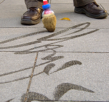 Water Calligraphy in BeiHai Park, Beijing